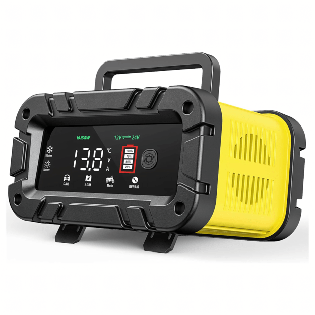 12/24 V võimendiga rektifikaator 12/24 V akudele mikroprotsessoriga laadija