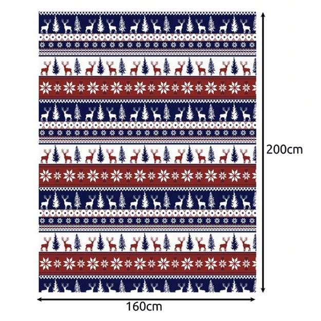 Gruby Koc Świąteczny Miękki Narzuta 2 Poszewki Ciepły na Prezent 160x200 cm 18