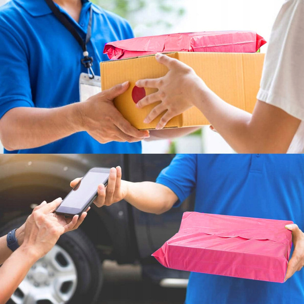 KURJERA FOLIJAS PAKAS ROZĀ APLOKSNĒ TUMŠI ROZĀ FUKSIJAS KRĀSĀ 400x500 B3 50 gab.