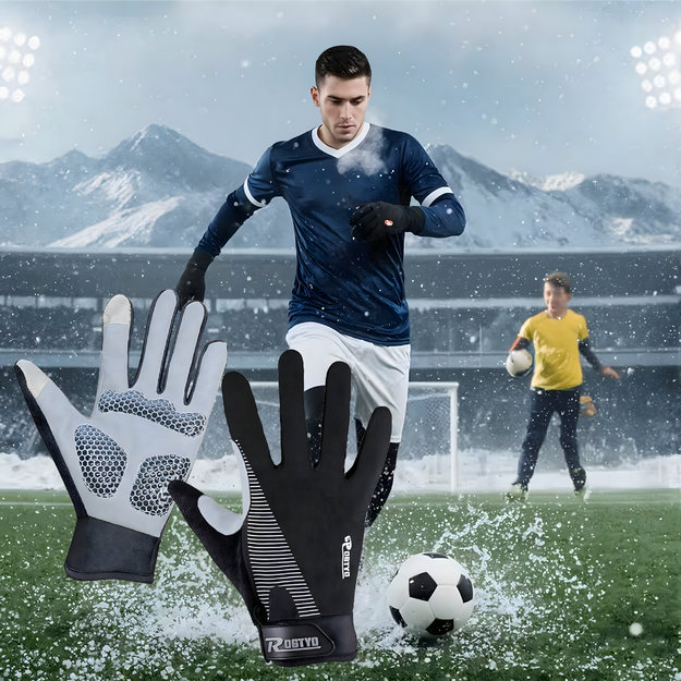 Pilna pieskāriena ziemas sporta riteņbraukšanas cimdi skriešanas velosipēdam XL