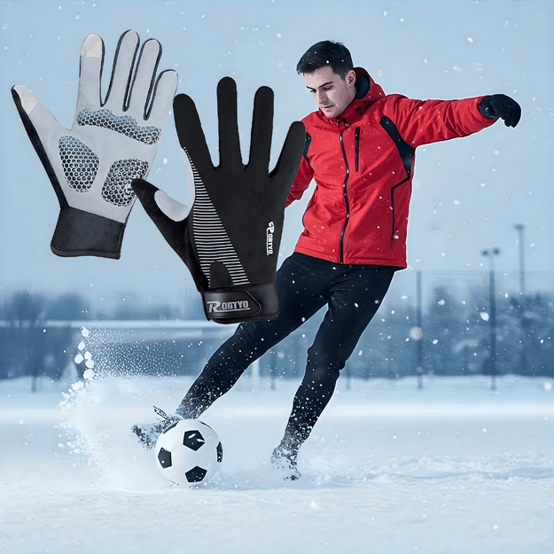 „Full Touch“ žieminės sportinės dviračių pirštinės bėgimo dviračiui XL dydžio