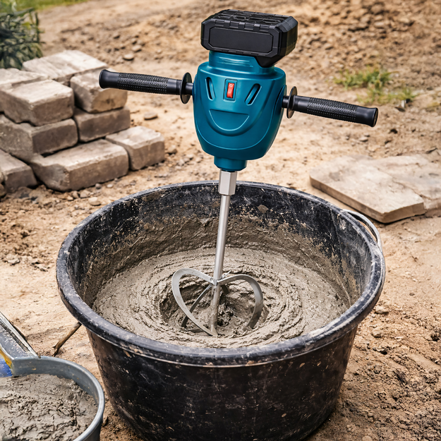 Akumulatora urbis zemei, augsnei, javai, mikseris-urbjmašīna, 2x akumulatori