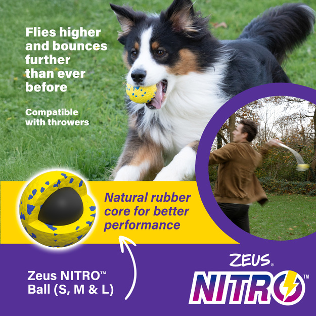 Zeus Nitro - Weighted Ball - Yellow and Blue - Large, Ø7.6cm