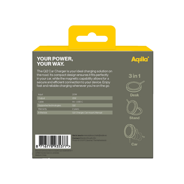 Aqiila - Chargebird QC1 - Qi2 Wireless Charger 3in1