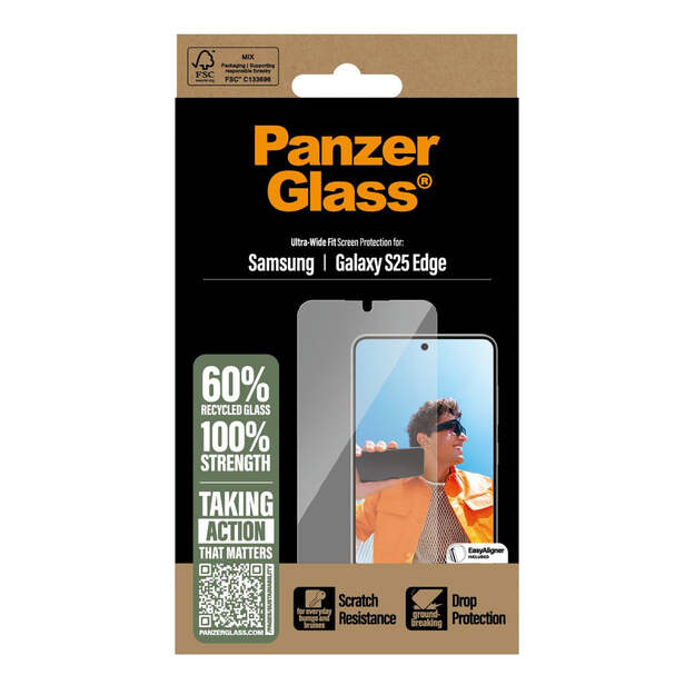 PanzerGlass - Screen Protector Samsung S25 Edge - Ultra-Wide Fit