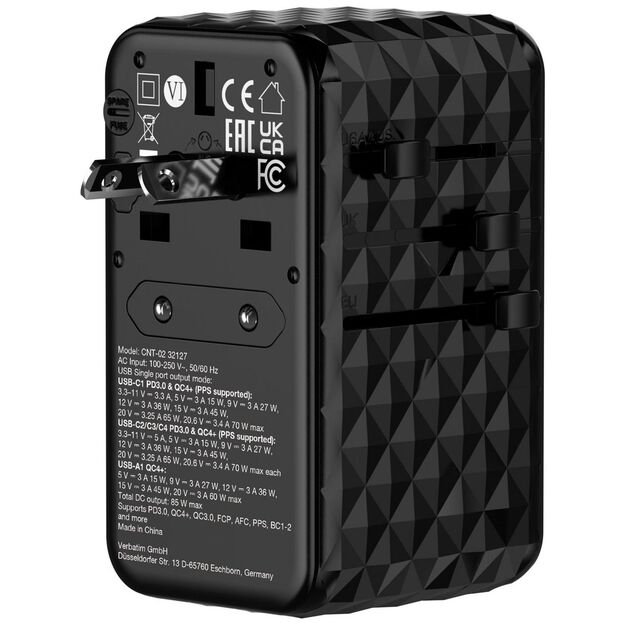 Verbatim - Charge 'n' Travel Diamond 85W Retractable Cable CNT-02