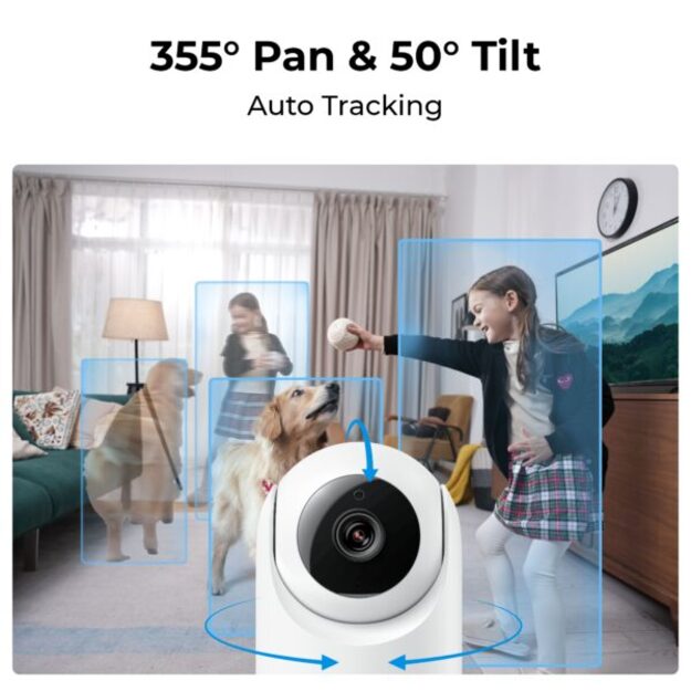 Reolink – E321 Smart Wi-Fi PT Indoor Camera – White
