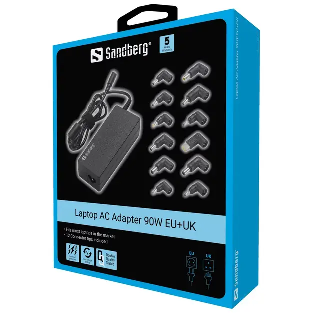 Sandberg - Laptop AC Adapter 90W EU+UK