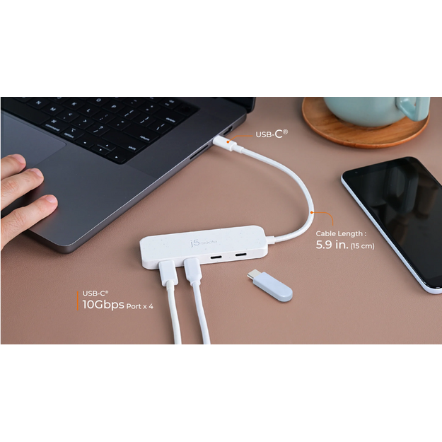 J5create - Eco-Friendly USB-C To 4-Port Type-C Gen 2 Hub