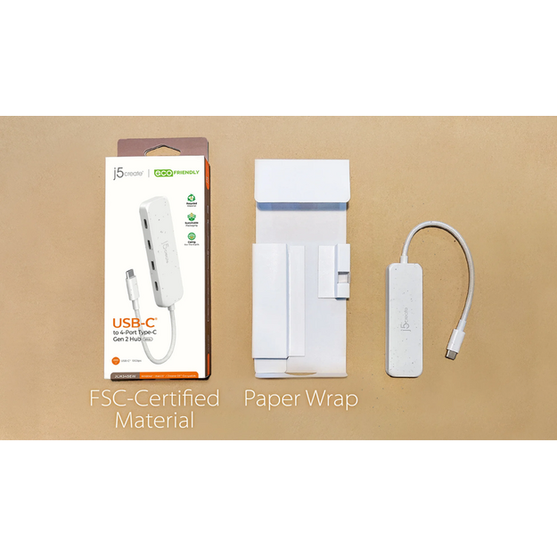 J5create - Eco-Friendly USB-C To 4-Port Type-C Gen 2 Hub