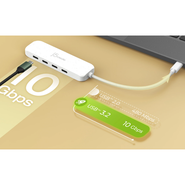 J5create - Eco-Friendly USB-C To 4-Port Type-C Gen 2 Hub