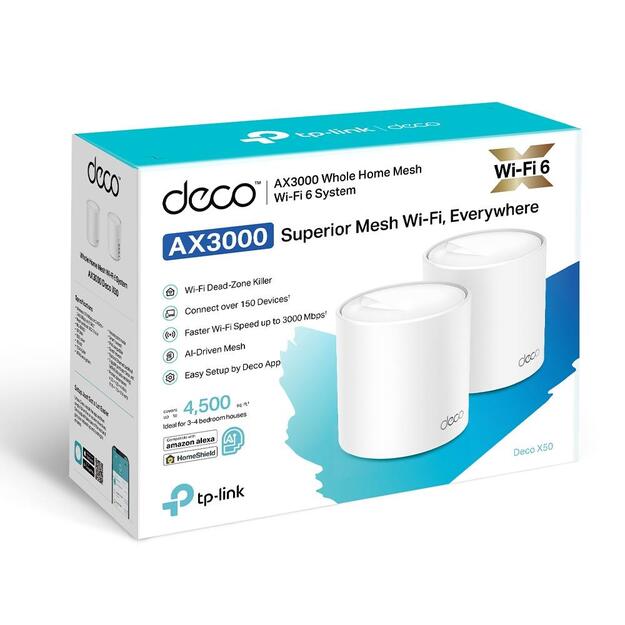 TP-Link - Deco X50 AX3000 Whole-Home Mesh Wi-Fi 6 System (2-pack)