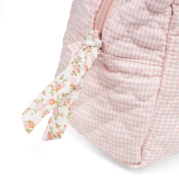 Karen - Large toiletry bag - Pink-checkered quilt