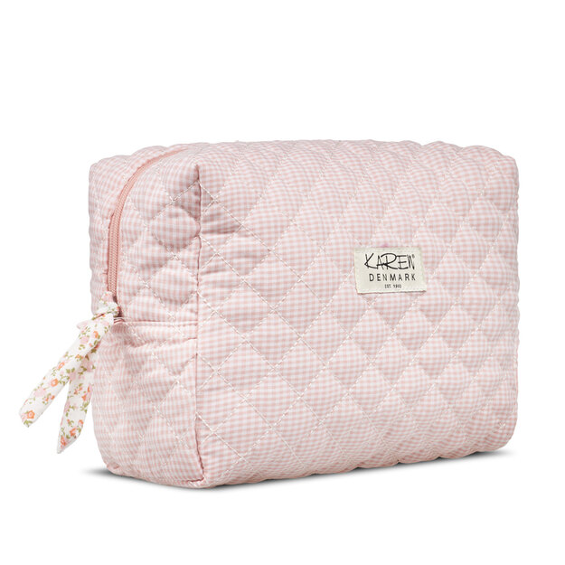 Karen - Large toiletry bag - Pink-checkered quilt