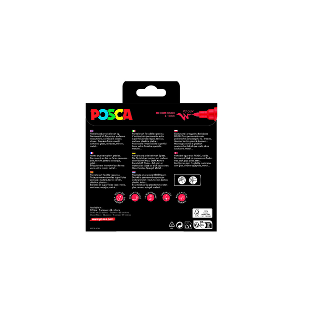 Posca - Brush PC-5BR set, 8 pcs (401676)
