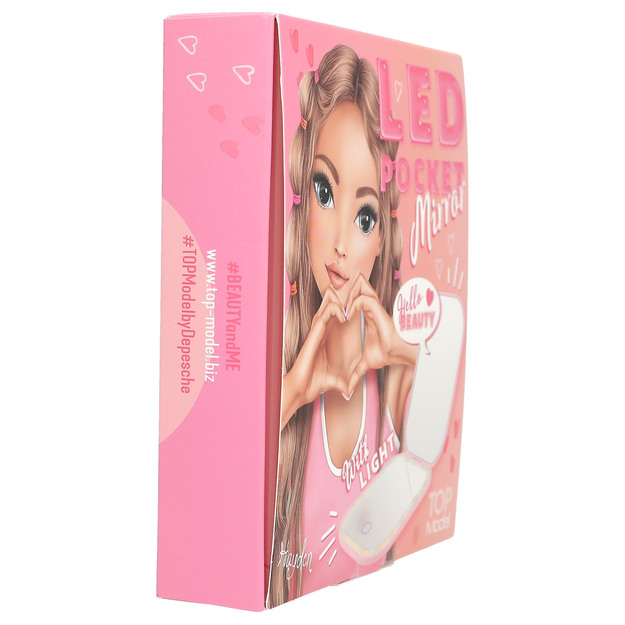 TOPModel - Foldable Pocket Mirror with LED - pink