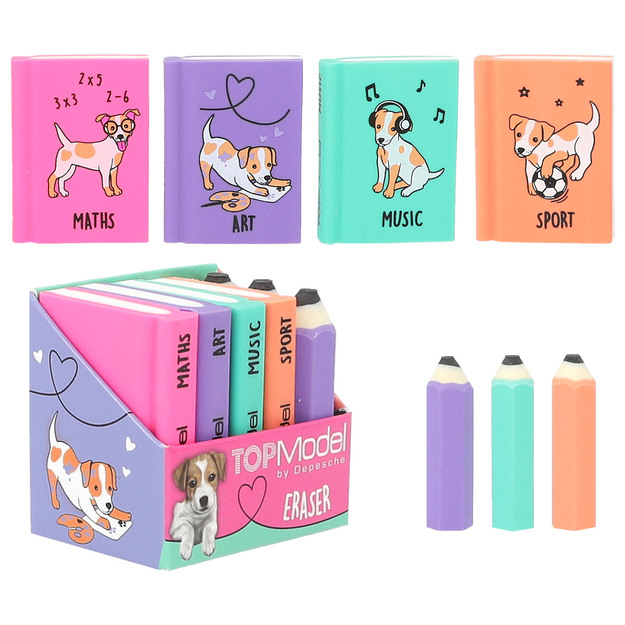 Topmodel - TOPModel Eraser Set - Mini School Books & Pencils (0412443)