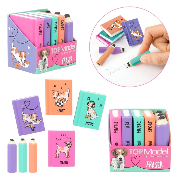 Topmodel - TOPModel Eraser Set - Mini School Books & Pencils (0412443)