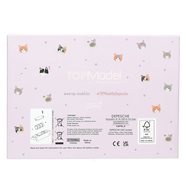 Topmodel - TOPModel Big Jewellery Box With Code And Sound - CAT LOVE - Rose (413578)