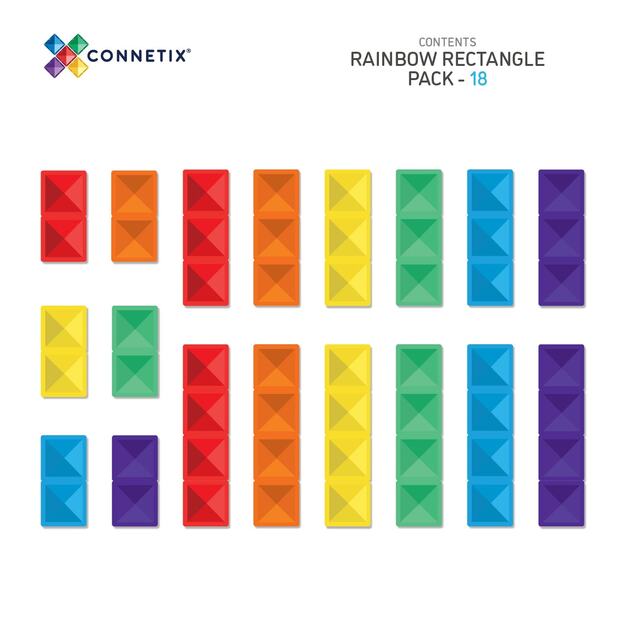 Connetix - Rainbow Rectangle Pack - 18 Pieces (CT-R-00018-RE)