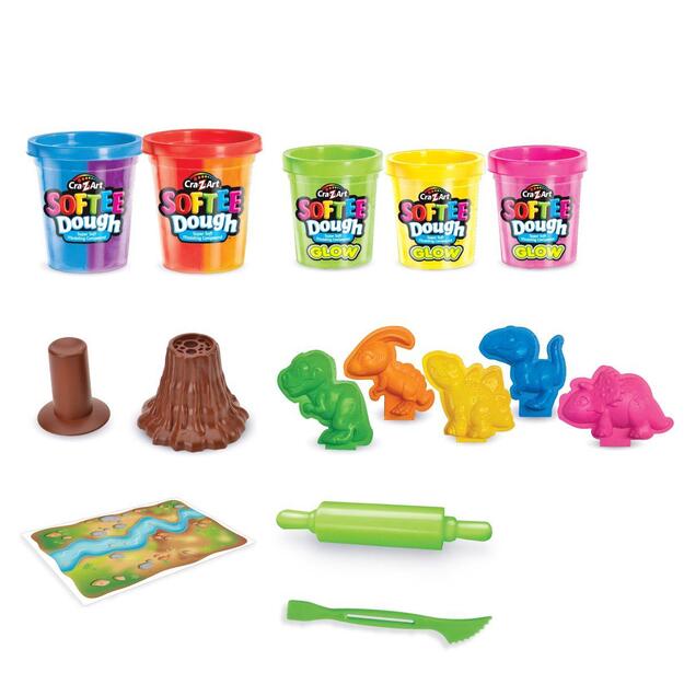 Cra-Z-Art - Softee Dough Dino Neon Dough Set (CRDOUGH11)
