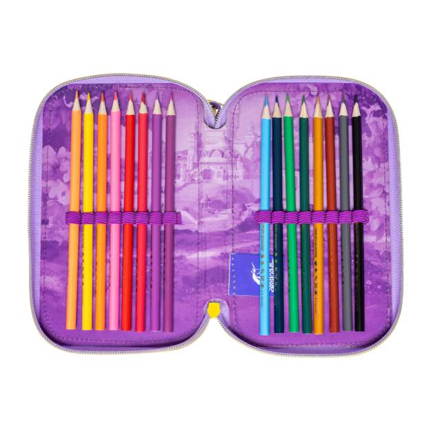 Stor - Unicorn Academy - Filled double pencil case - 19.5 x 12.5 x 5 cm