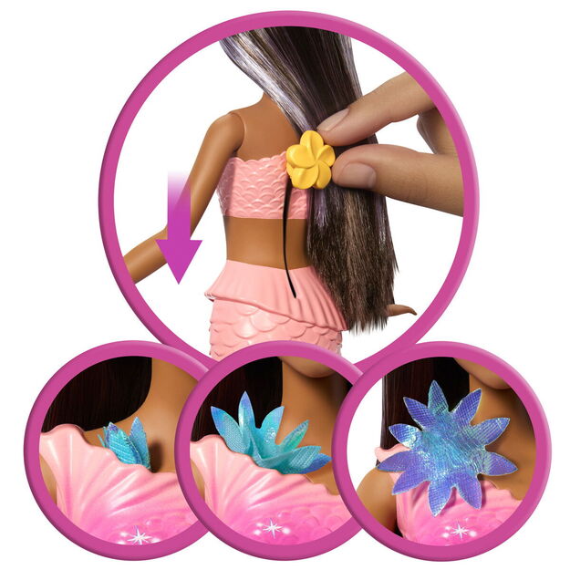 Barbie - Blooming Magic Black Mermaid Doll (JDM73)