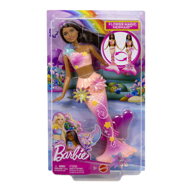Barbie - Blooming Magic Black Mermaid Doll (JDM73)