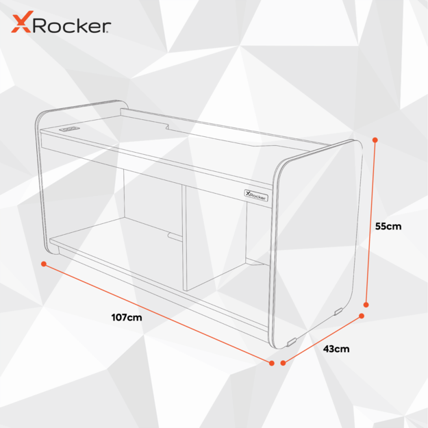 Xrocker Electra Tv Media Cabinet - Black With Black Led