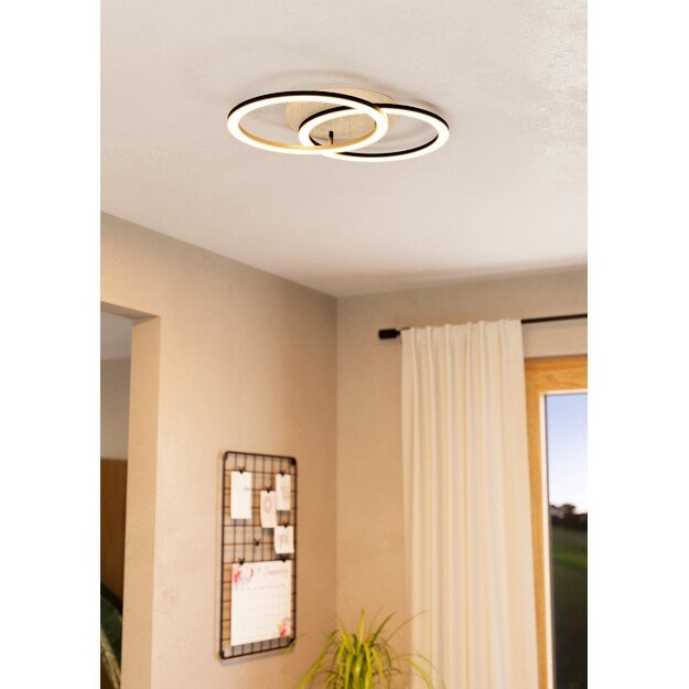 EGLO - Lomaltas-Z ceiling lamp black and oak 35x58 - TW - Zigbee, Bluetooth 2