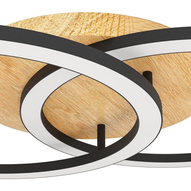 EGLO - Lomaltas-Z ceiling lamp black and oak 35x58 - TW - Zigbee, Bluetooth 4