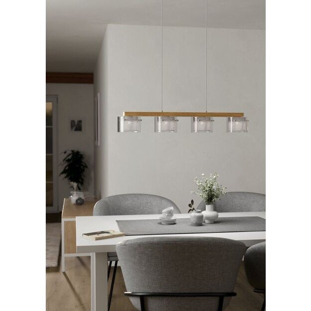 EGLO - Portico-Z long table pendant natural and clear L88 - RGB + TW - Zigbee, Bluetooth 2