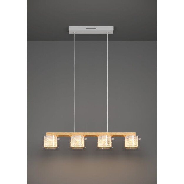 EGLO - Portico-Z long table pendant natural and clear L88 - RGB + TW - Zigbee, Bluetooth 5