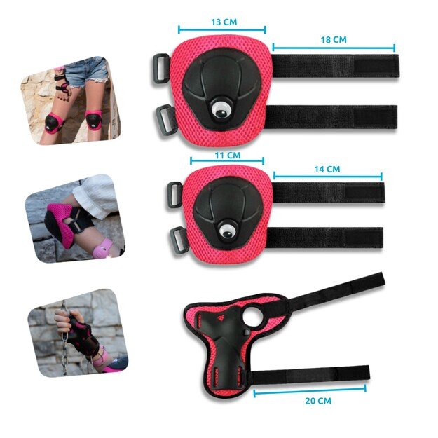 Crazy Safety - Pink Safety Gear Set for Kids for Bike, Skateboard, BMX, Rollerblades & Scooter - (220107-10)