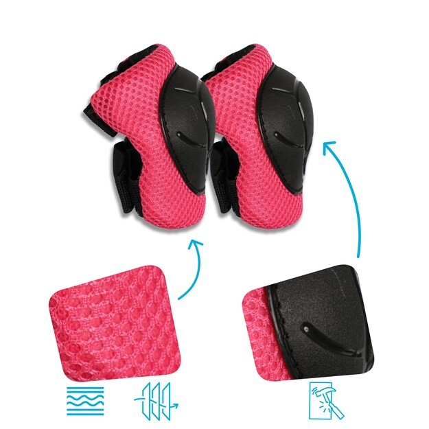 Crazy Safety - Pink Safety Gear Set for Kids for Bike, Skateboard, BMX, Rollerblades & Scooter - (220107-10)