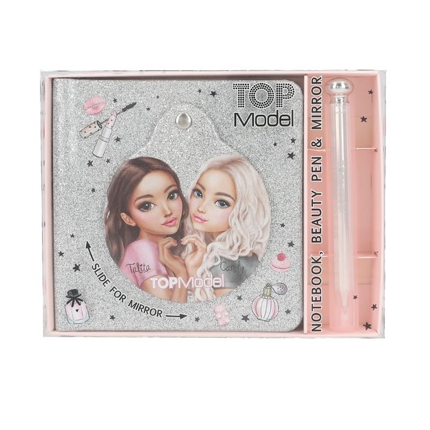 Topmodel - Beauty Notebook with Ballpoint Pen - Silver 1