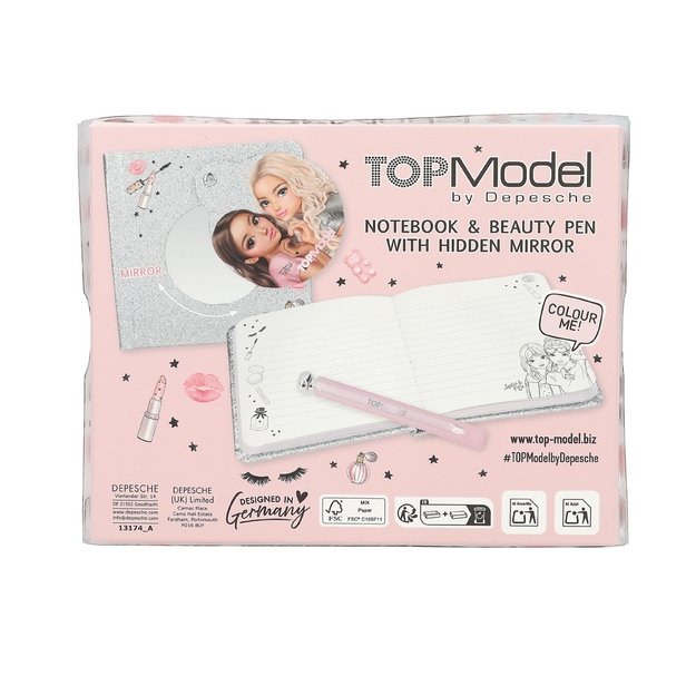 Topmodel - Beauty Notebook with Ballpoint Pen - Silver 3