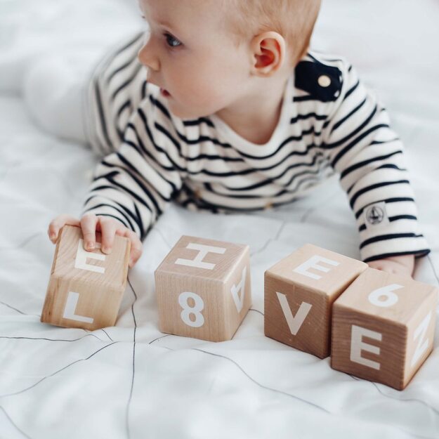 Ooh Noo - Wooden alphabet blocks, white (40AB1502) 3