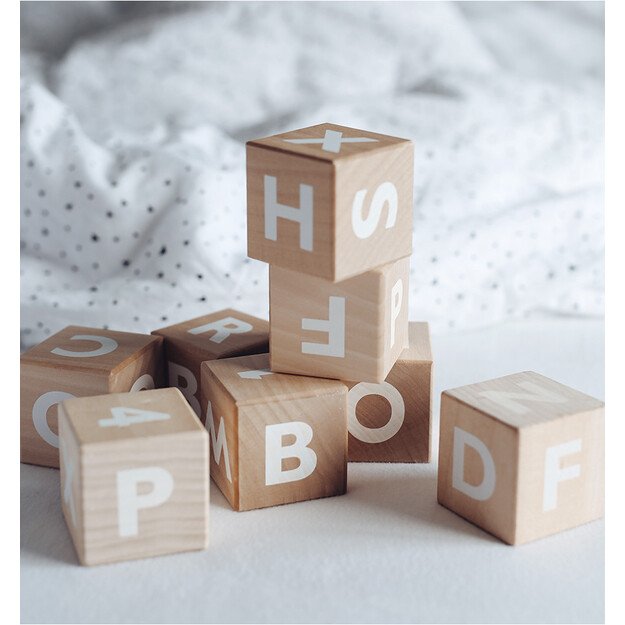Ooh Noo - Wooden alphabet blocks, white (40AB1502) 4