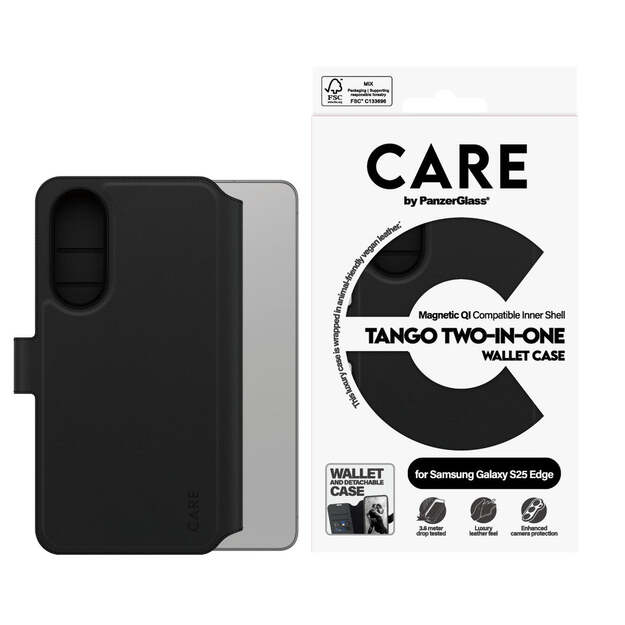 CARE by PanzerGlass - Feature Case Tango Two-in-One Wallet w. Qi-Compatible Samsung S25 Edge 4