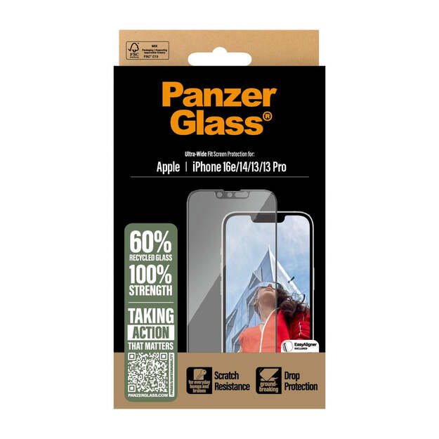 PanzerGlass - Screen Protection - iPhone 16e - 14 - 13 - 13 Pro - Ultra-Wide Fit 2
