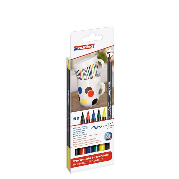 edding - Edding 4200 Porcelain Pens 6 pcs. Basic Colors - (706790)