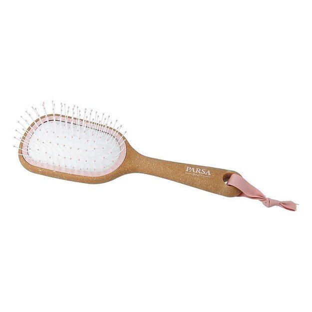 Parsa - Cork Detangling Hairbrush Small Oval Wet & Dry Organic Pink