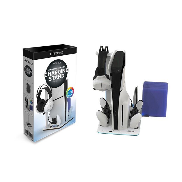Maxx Tech PS5 DLX LED Mult-Functional Stand for all PS5 consoles