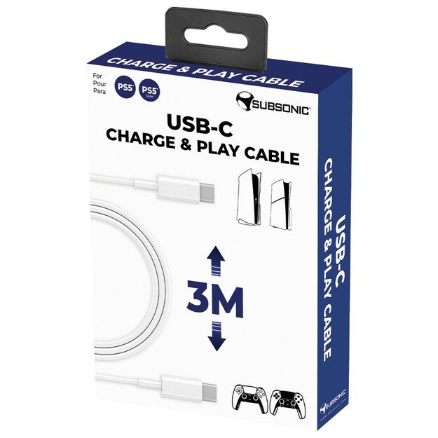 Subsonic Usb-C/Usb-C Charge & Play Cable - PS5/PS5 Slim 3m
