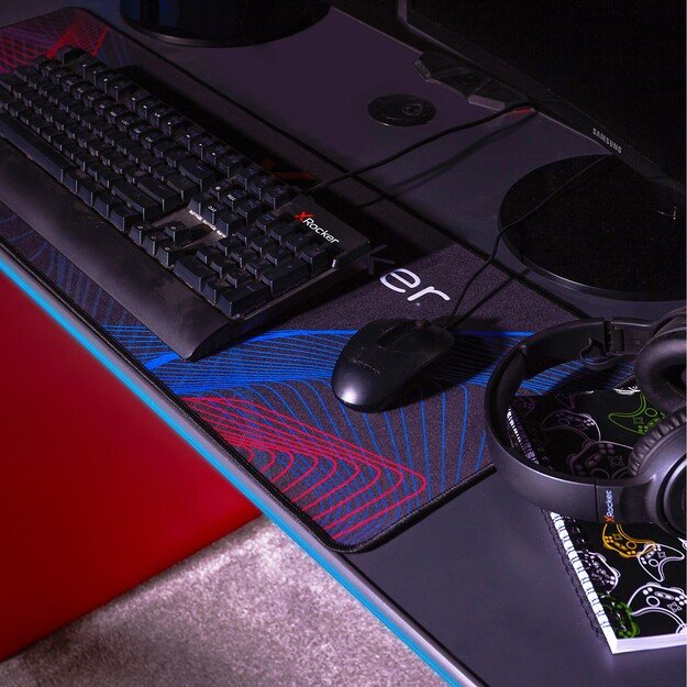 Xrocker Carbon-Tek Desk With Wireless Charging And Neo Fiber Led