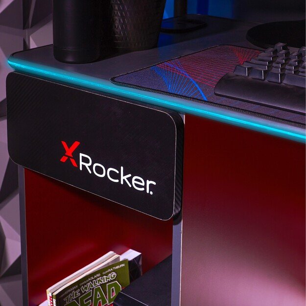 Xrocker Carbon-Tek Desk With Wireless Charging And Neo Fiber Led