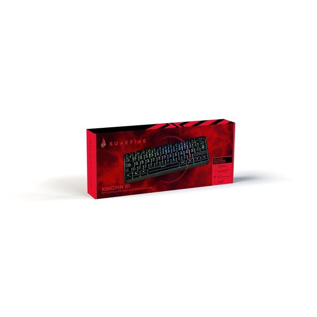 SUREFIRE - KingPin X1 60% Gaming RGB Keyboard QWERTY (Nor