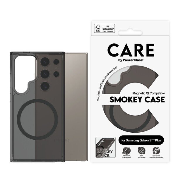 CARE by PanzerGlass - Flagship Case Urban Combat Smokey w. Black Qi Compatible Samsung Galaxy S 2025