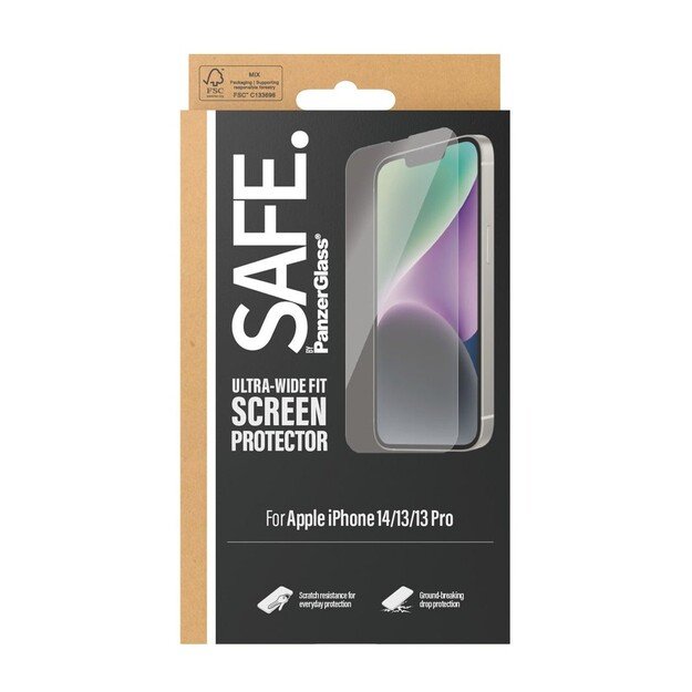 SAFE by PanzerGlass - Screen Protector Apple iPhone 14 - 13 - 13 Pro - Ultra-Wide Fit